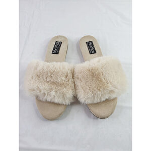MeMoi Shannon Cream Faux Fur Sandal Slippers Women’s 7/8